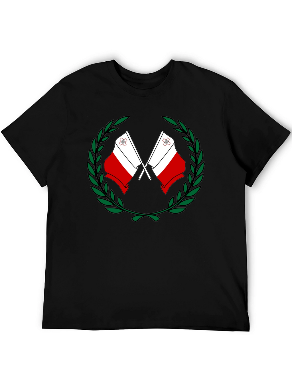 Malta Flag Laurel Wreath Graphic T-Shirt