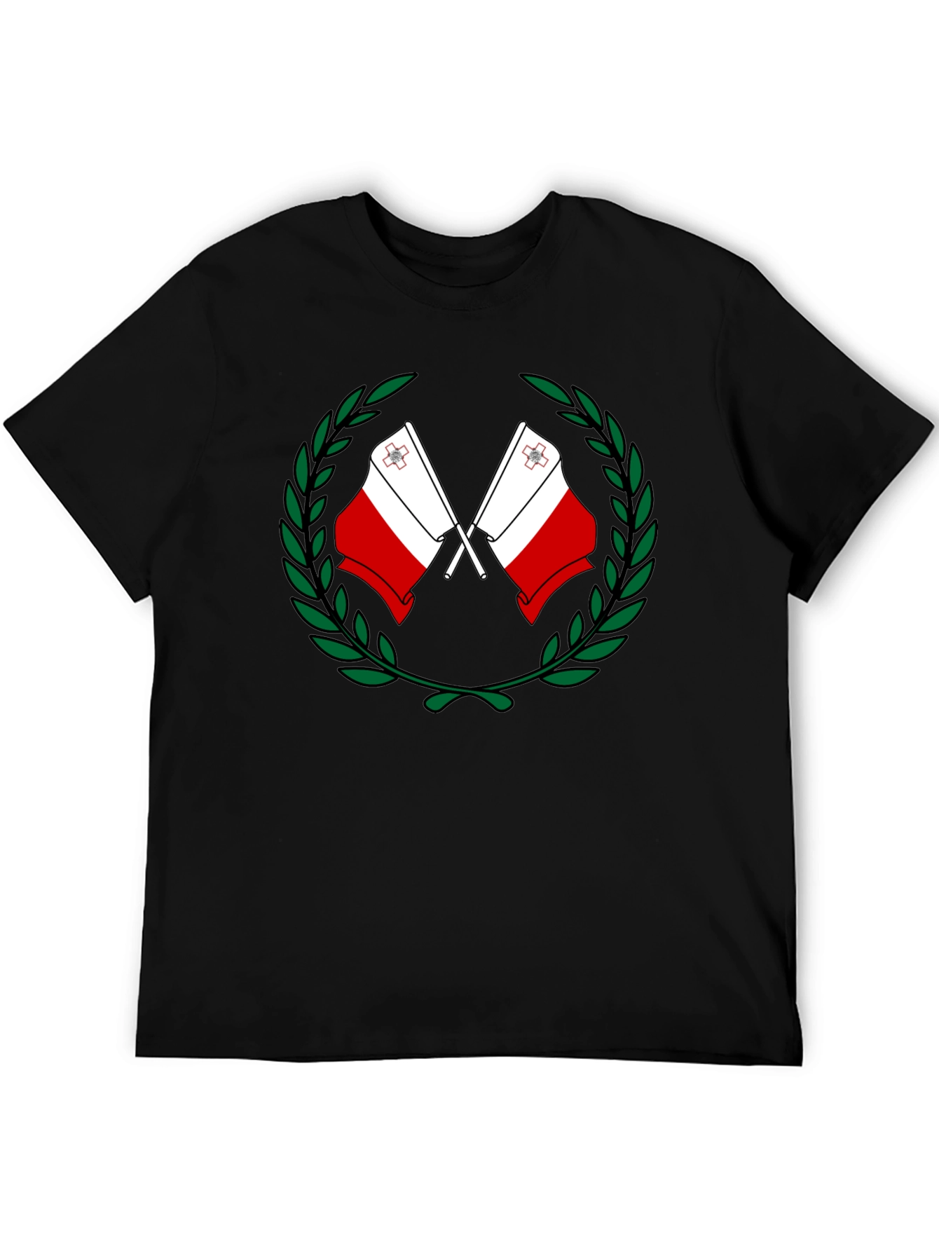 Malta Flag Laurel Wreath Graphic T-Shirt