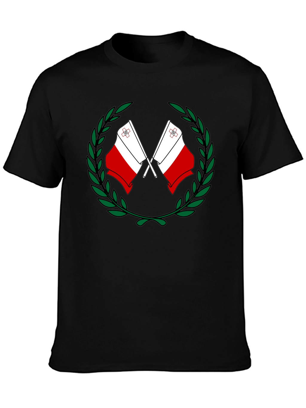 Malta Flag Laurel Wreath Graphic T-Shirt