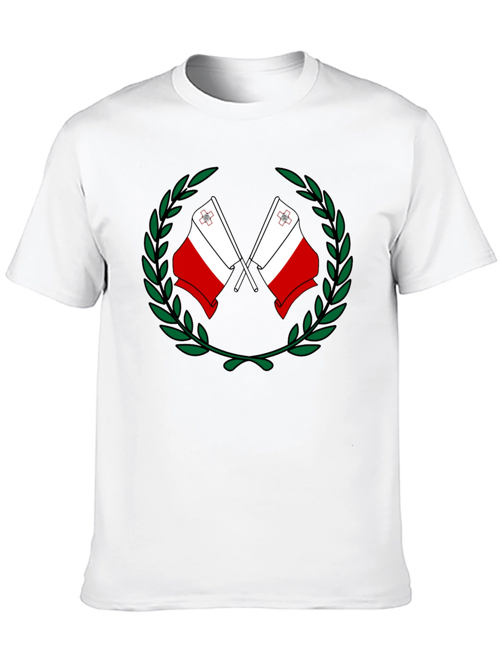 Malta Flag Laurel Wreath Graphic T-Shirt