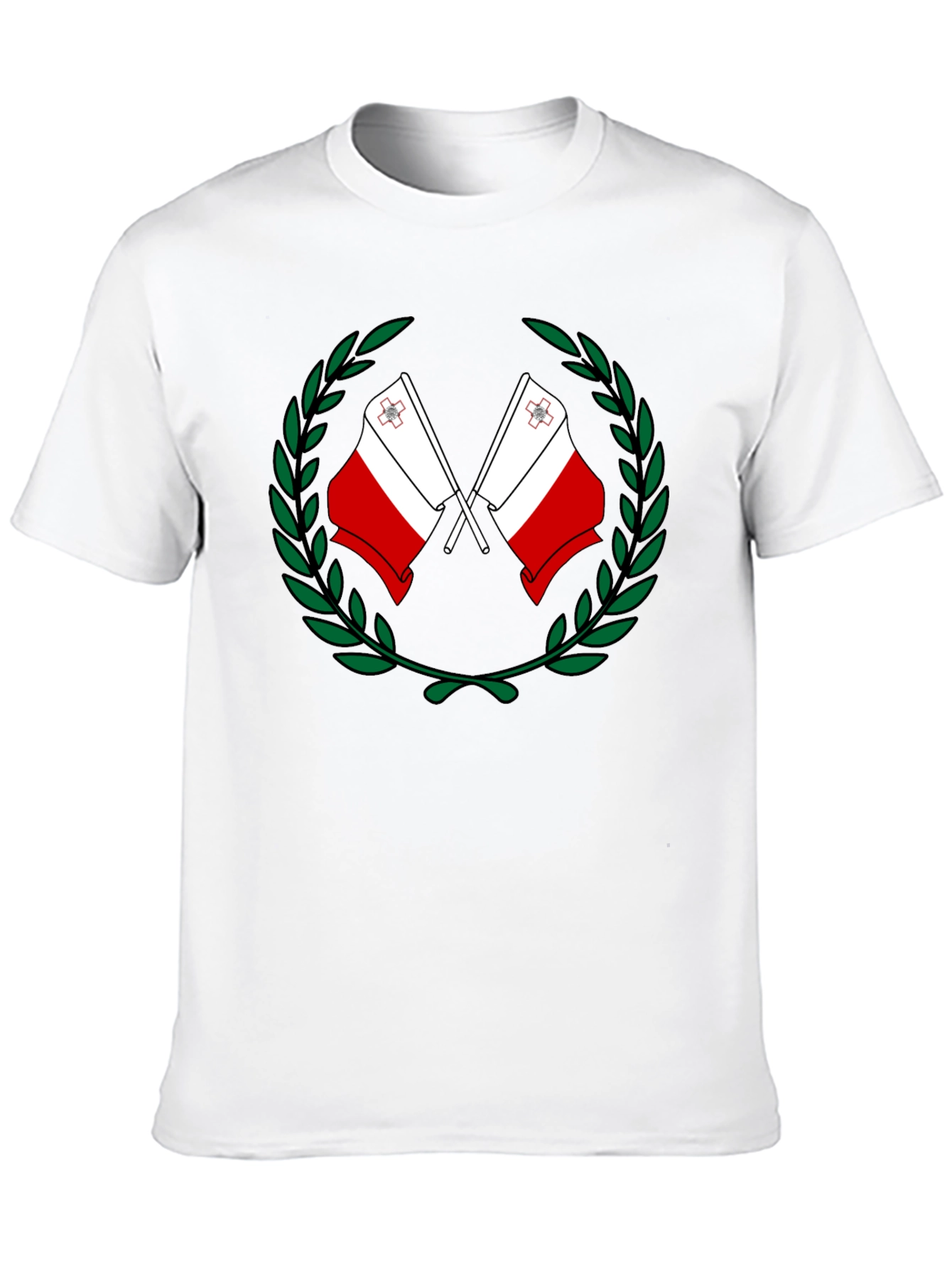 Malta Flag Laurel Wreath Graphic T-Shirt