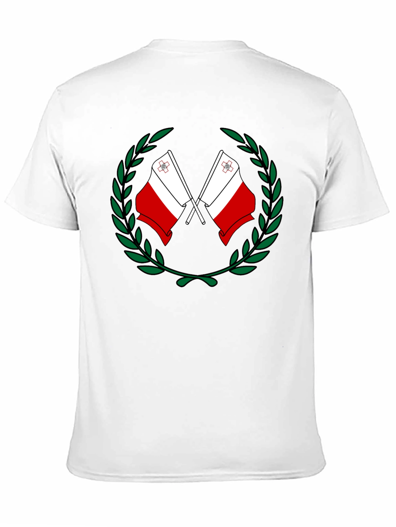 Malta Flag Laurel Wreath Graphic T-Shirt