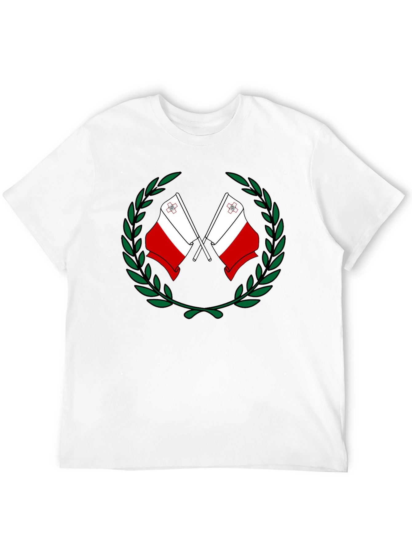 Malta Flag Laurel Wreath Graphic T-Shirt