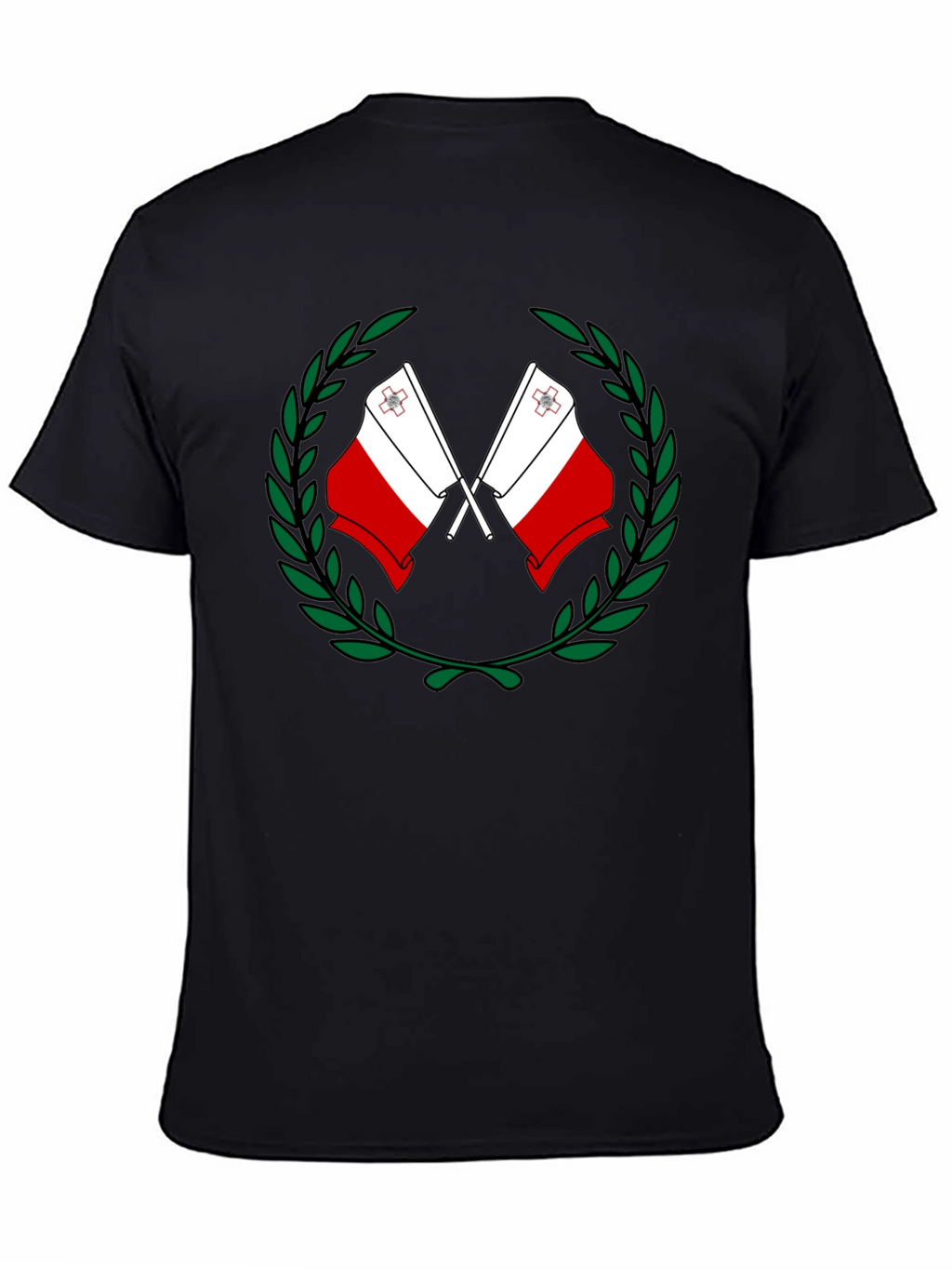 Malta Flag Laurel Wreath Graphic T-Shirt