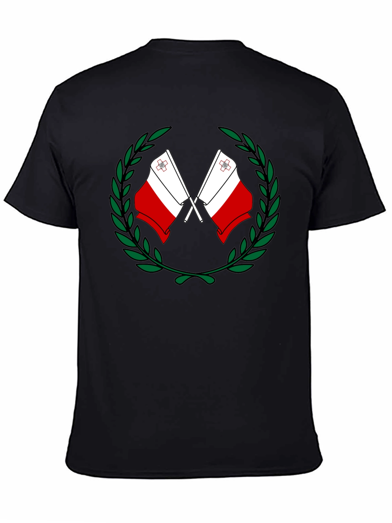 Malta Flag Laurel Wreath Graphic T-Shirt