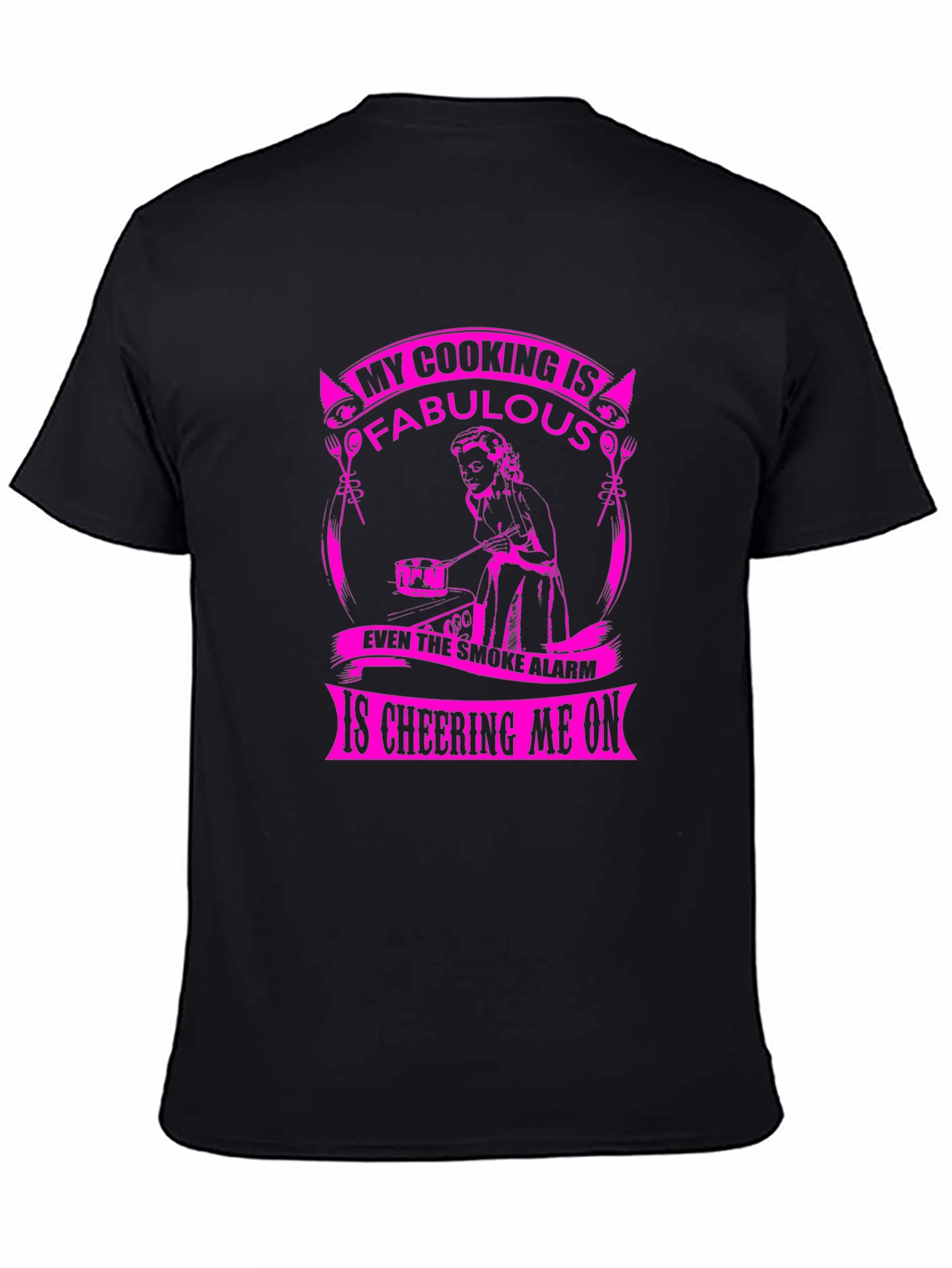 Funny Cooking Fabulous Smoke Alarm Mens Black T-Shirt