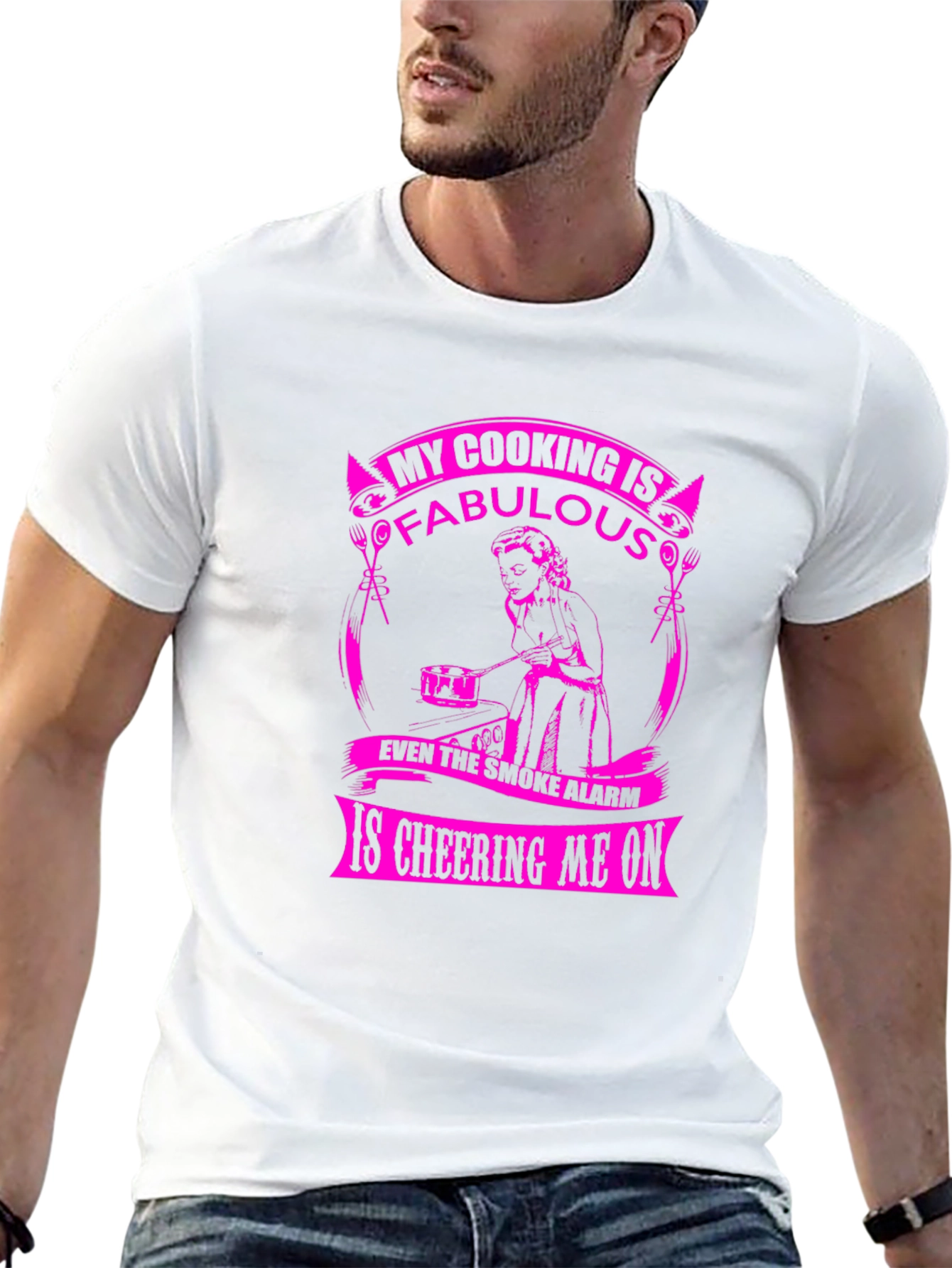 Funny Cooking Fabulous Smoke Alarm Mens Black T-Shirt