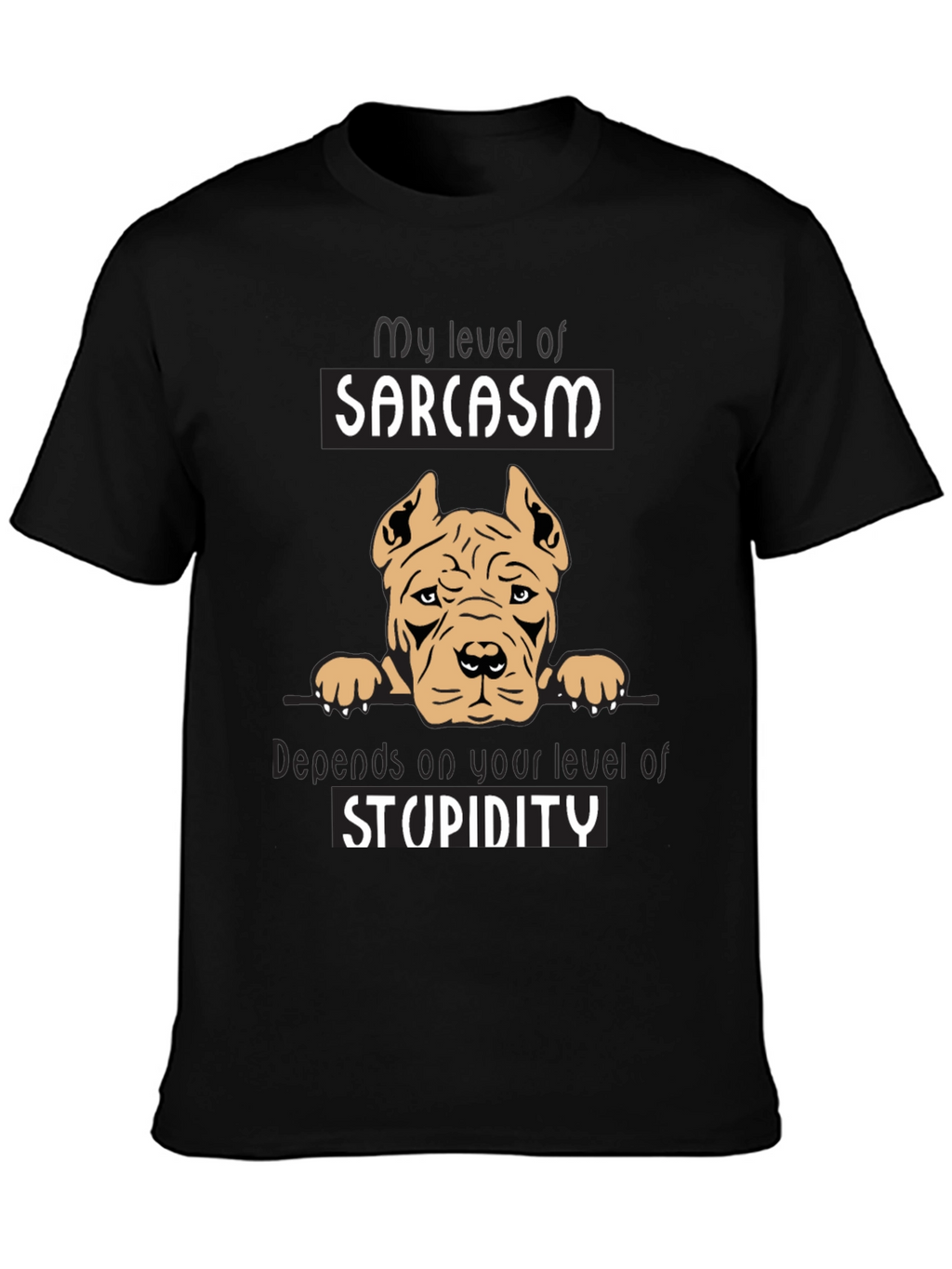 Sarcastic Dog Graphic Tee - Mens Black T-Shirt