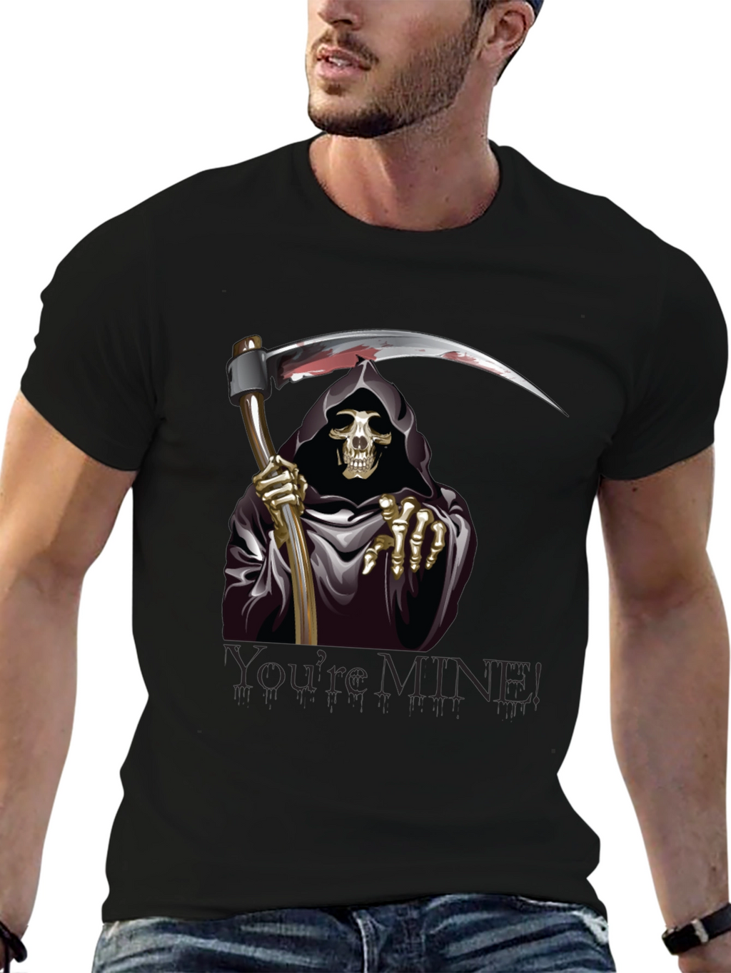 Grim Reaper Graphic Tee - Youre Mine T-Shirt