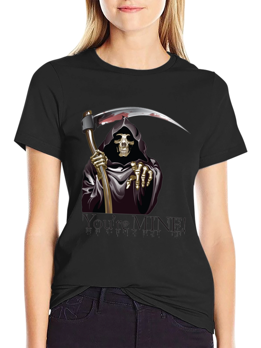 Grim Reaper Graphic Tee - Youre Mine T-Shirt