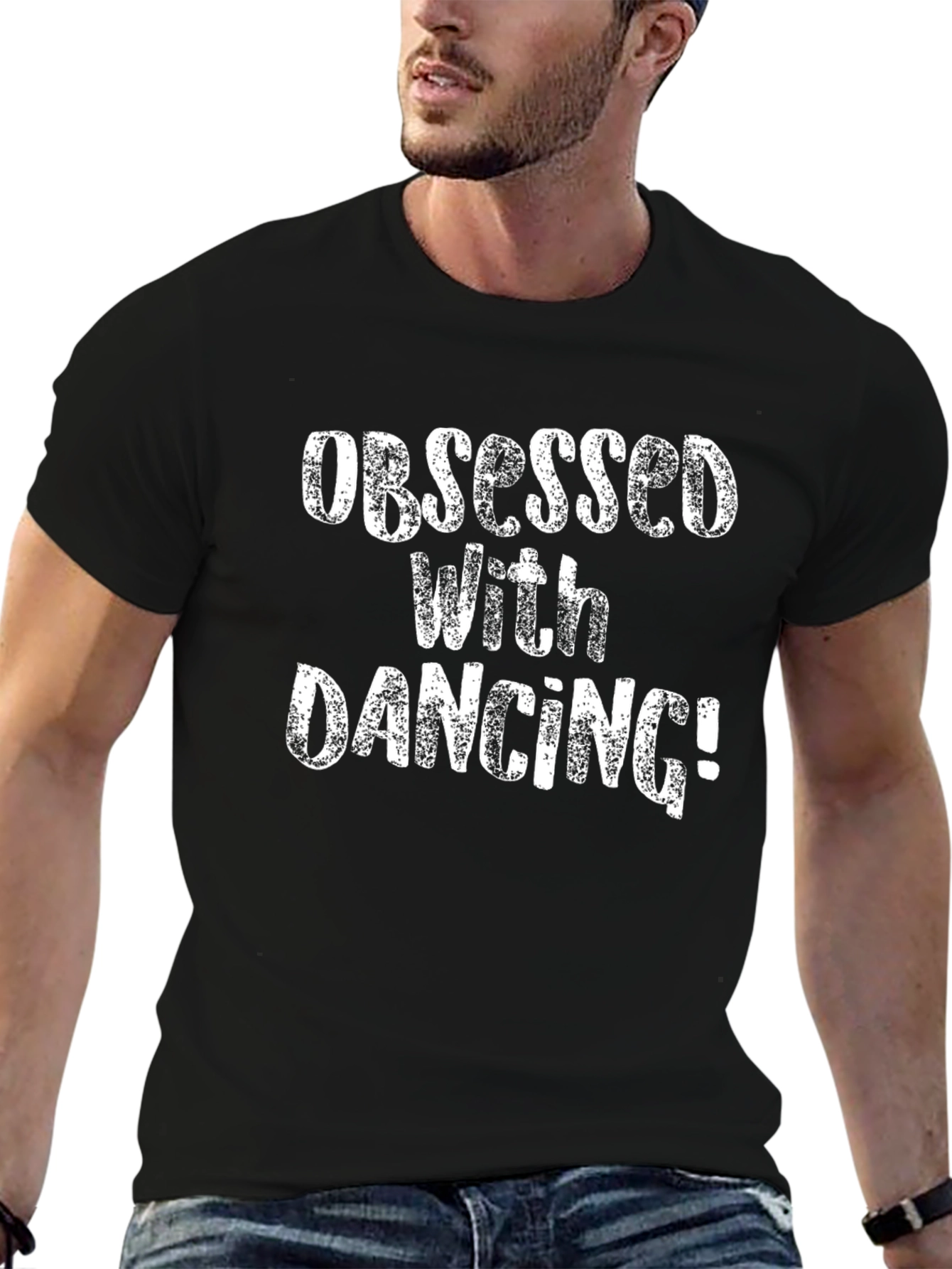 Obsessed With Dancing Graphic Tee - Black Cotton