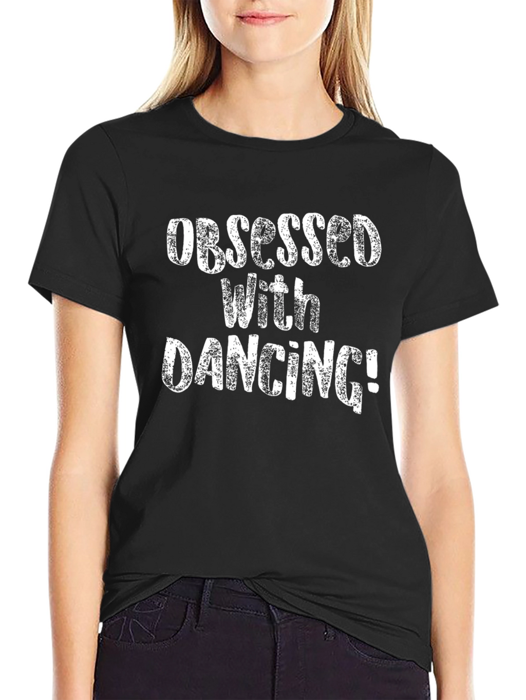 Obsessed With Dancing Graphic Tee - Black Cotton