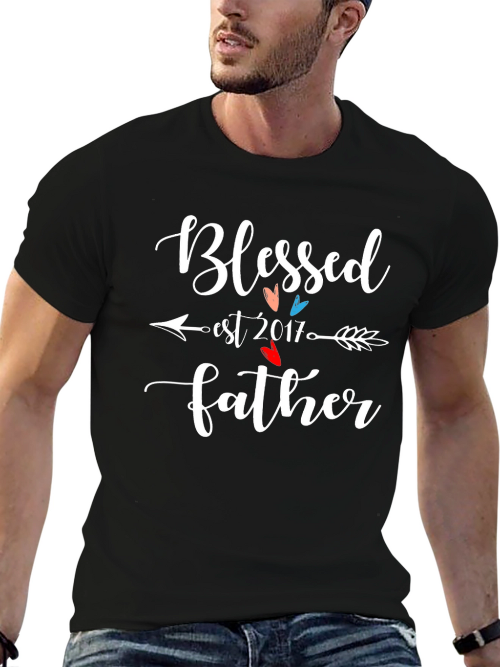 Blessed Father Est 2017 Graphic Tee