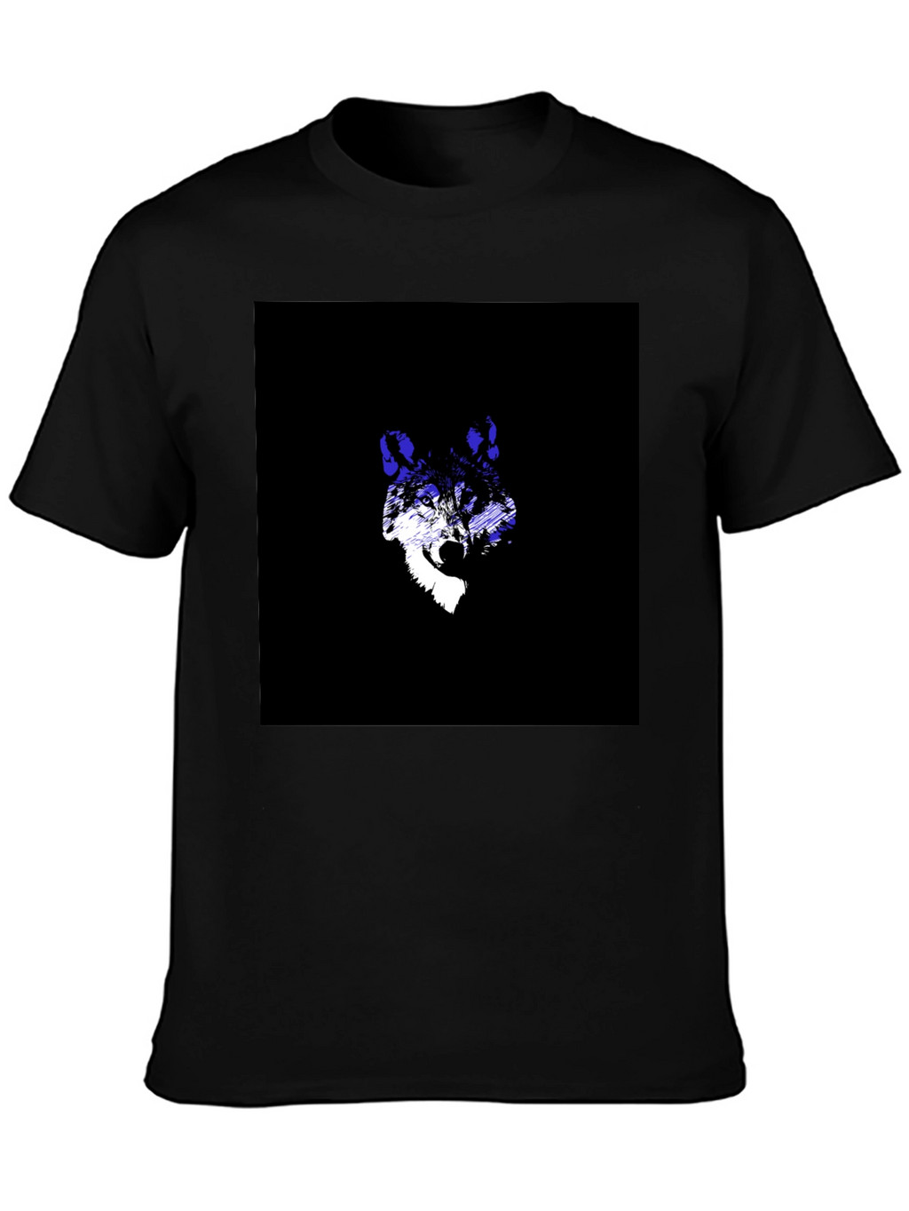Wolf Graphic Tee - Black Crew Neck T-Shirt