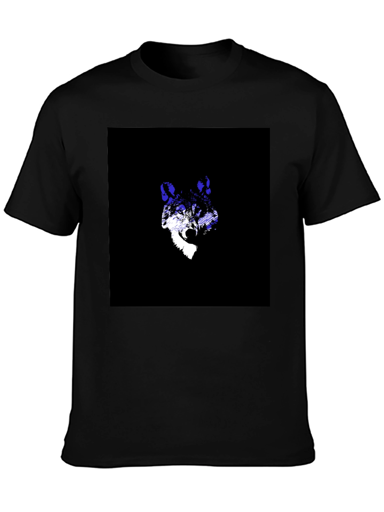 Wolf Graphic Tee - Black Crew Neck T-Shirt