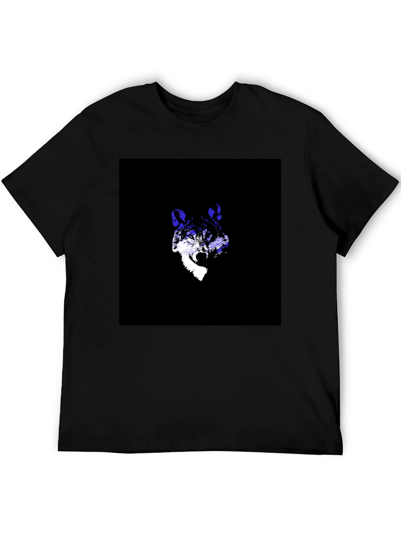 Wolf Graphic Tee - Black Crew Neck T-Shirt