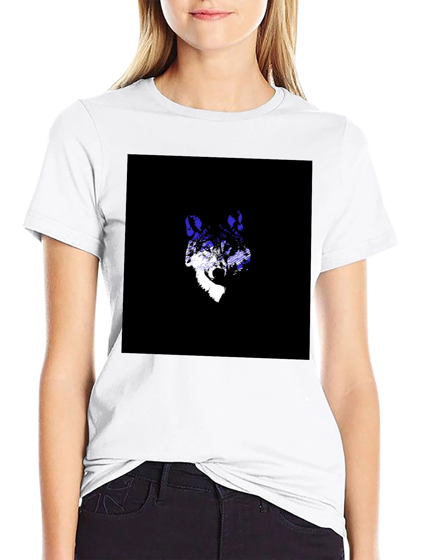Wolf Graphic Tee - Black Crew Neck T-Shirt