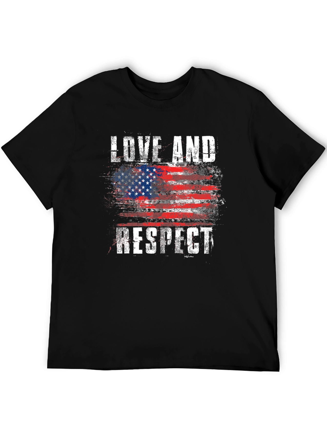 Love and Respect USA Flag Graphic Tee - Patriotic Shirt