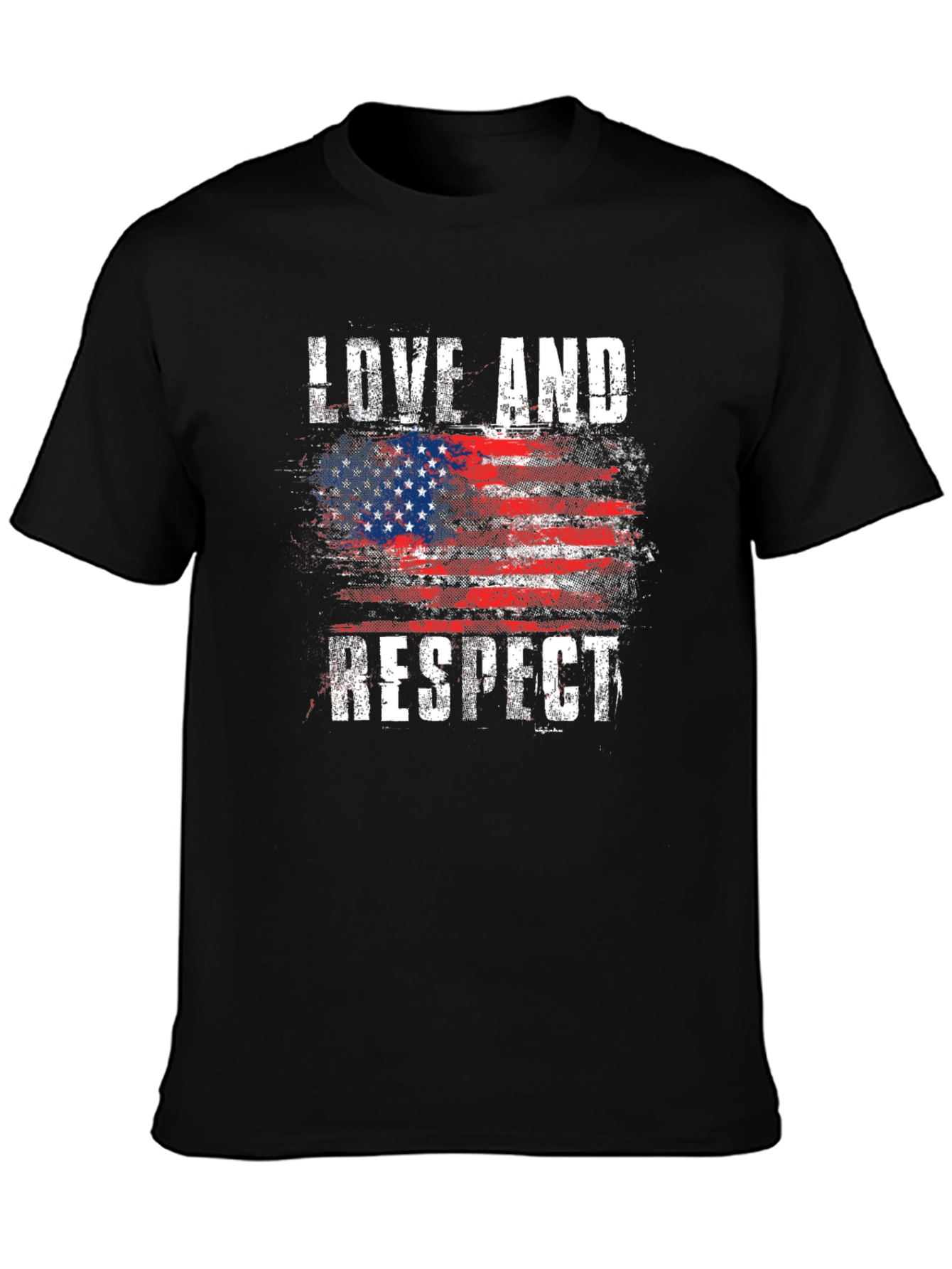 Love and Respect USA Flag Graphic Tee - Patriotic Shirt