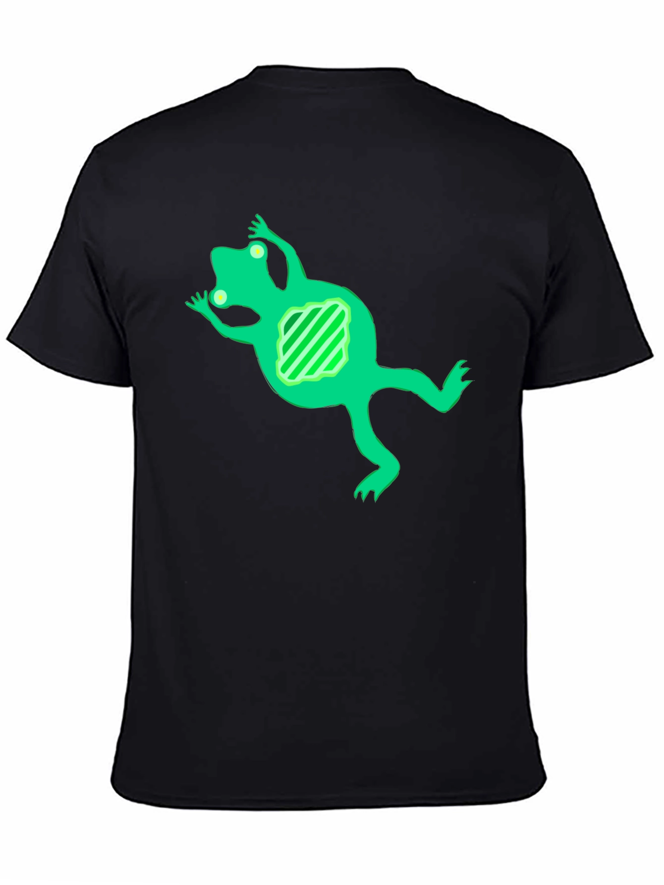 Cool Frog Graphic Tee - Black Cotton Blend