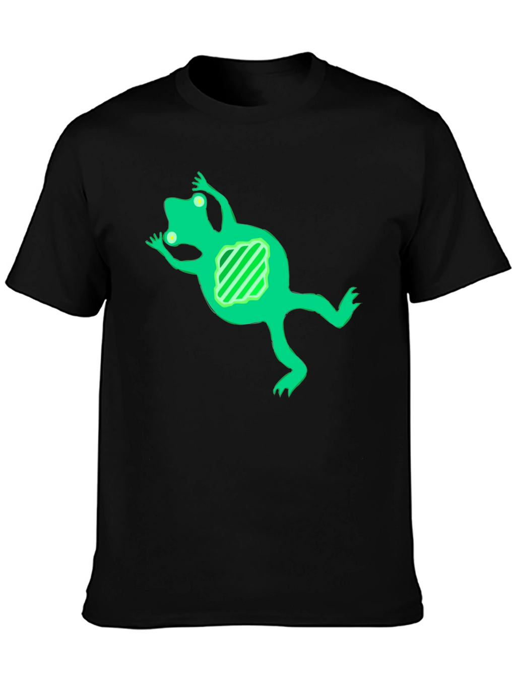 Cool Frog Graphic Tee - Black Cotton Blend
