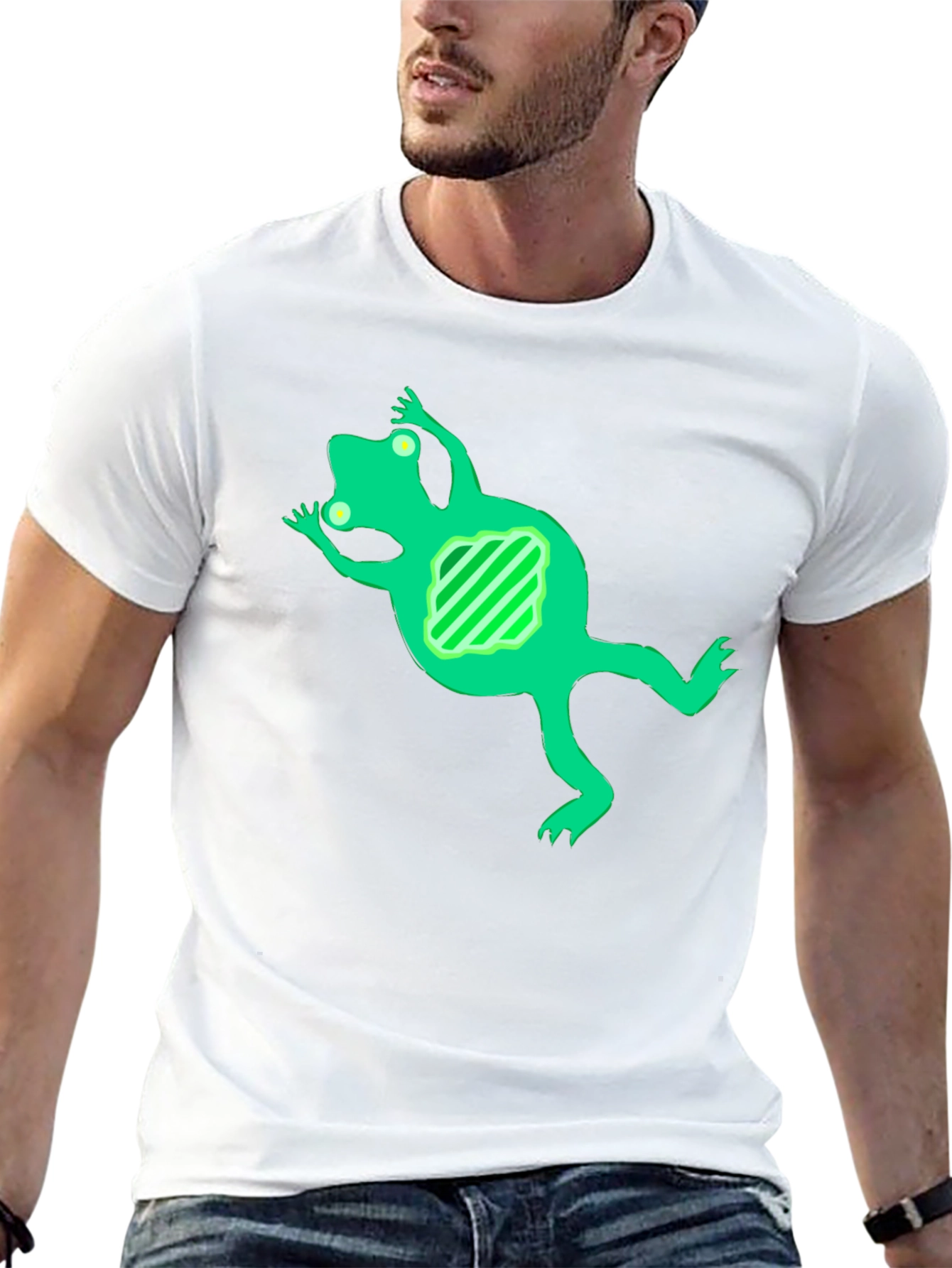 Cool Frog Graphic Tee - Black Cotton Blend