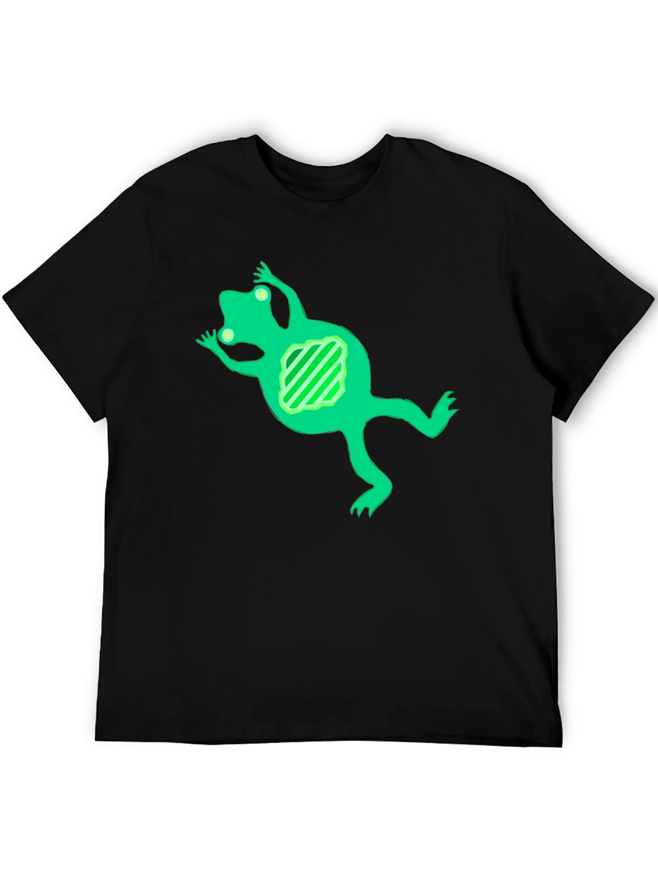 Cool Frog Graphic Tee - Black Cotton Blend