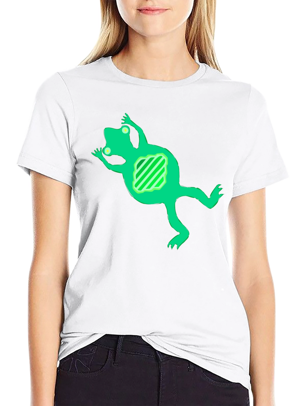 Cool Frog Graphic Tee - Black Cotton Blend