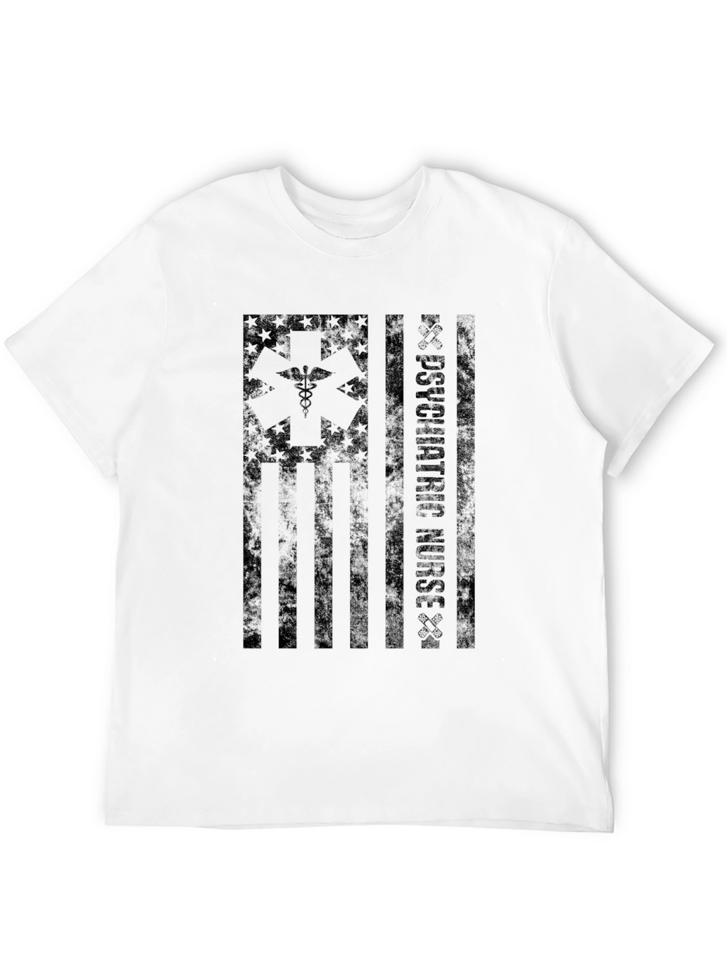 Psychiatric Nurse USA Flag Graphic T-Shirt