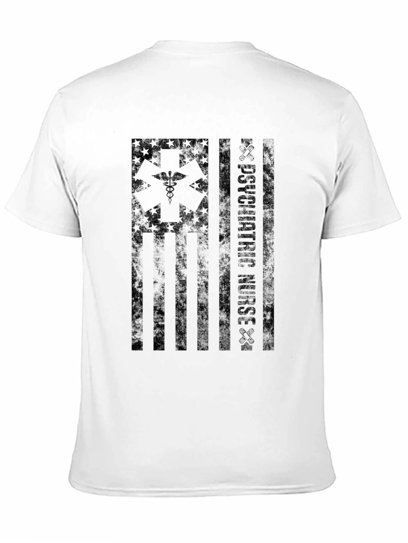 Psychiatric Nurse USA Flag Graphic T-Shirt