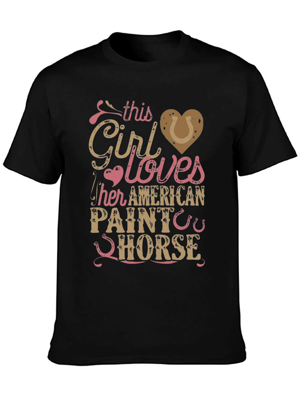 Girl Loves American Paint Horse Graphic Tee