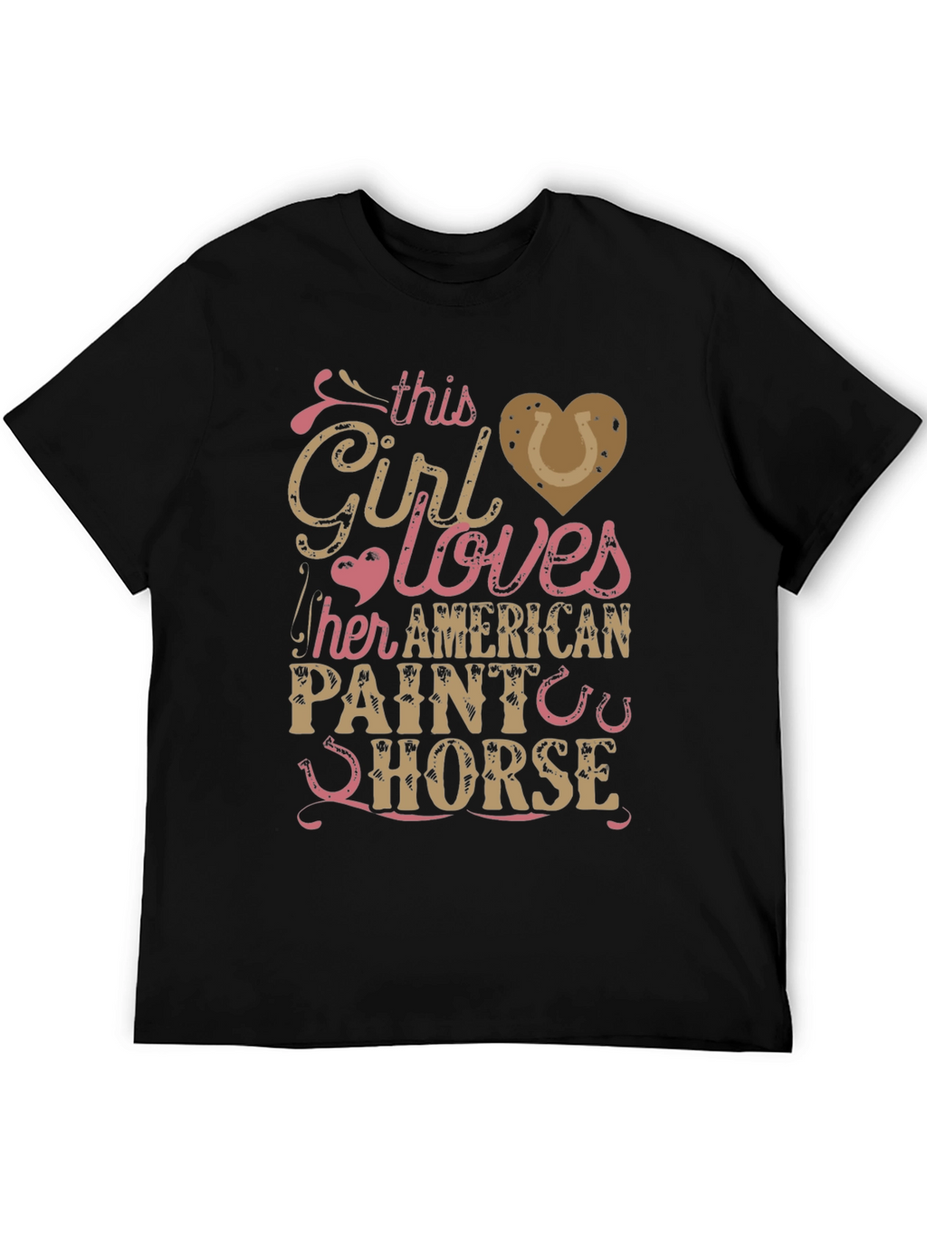 Girl Loves American Paint Horse Graphic Tee