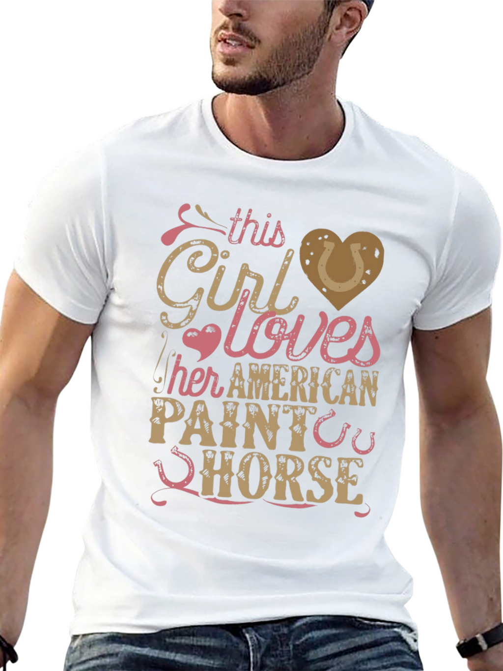 Girl Loves American Paint Horse Graphic Tee