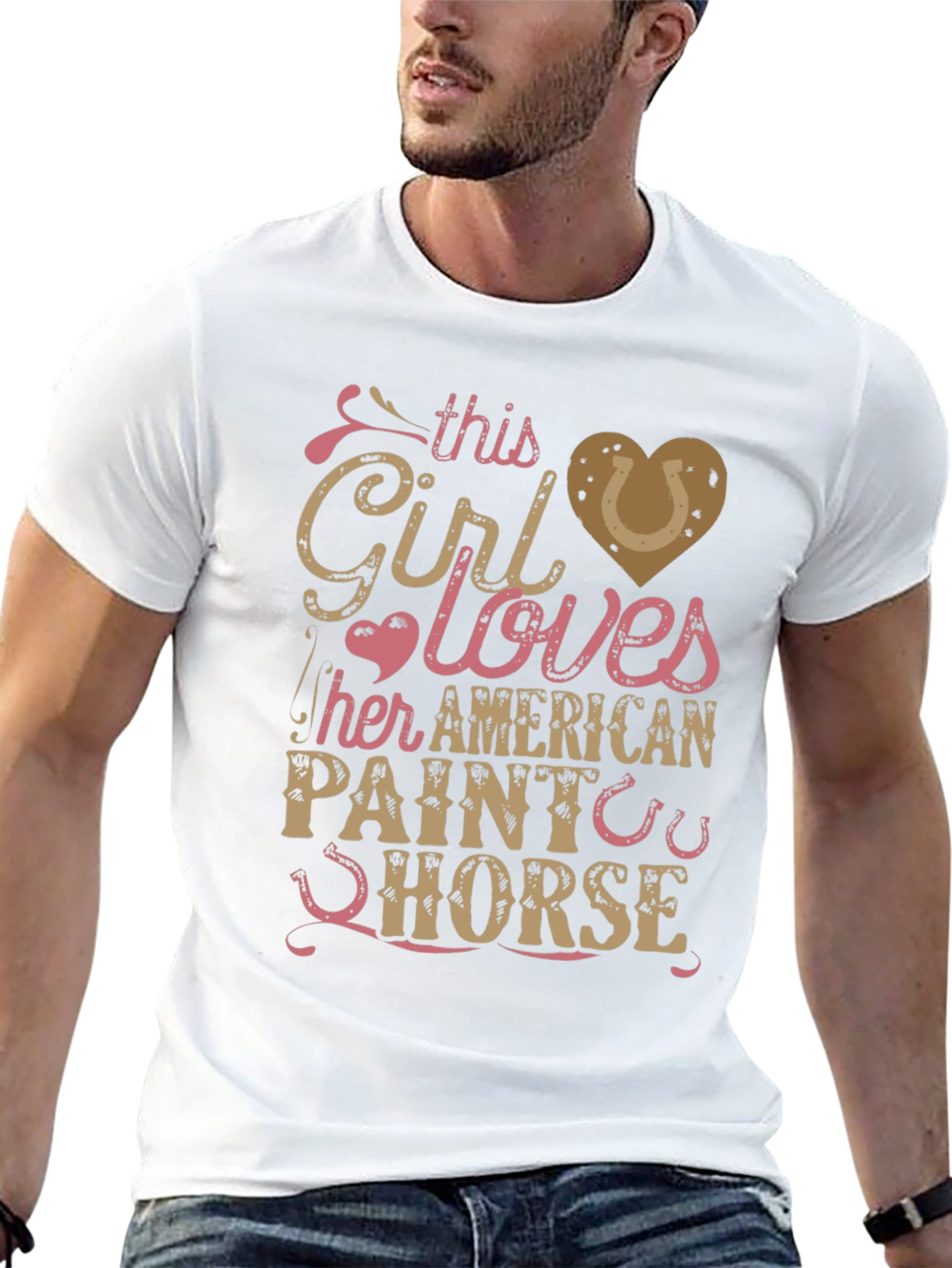 Girl Loves American Paint Horse Graphic Tee