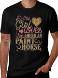 Girl Loves American Paint Horse Graphic Tee