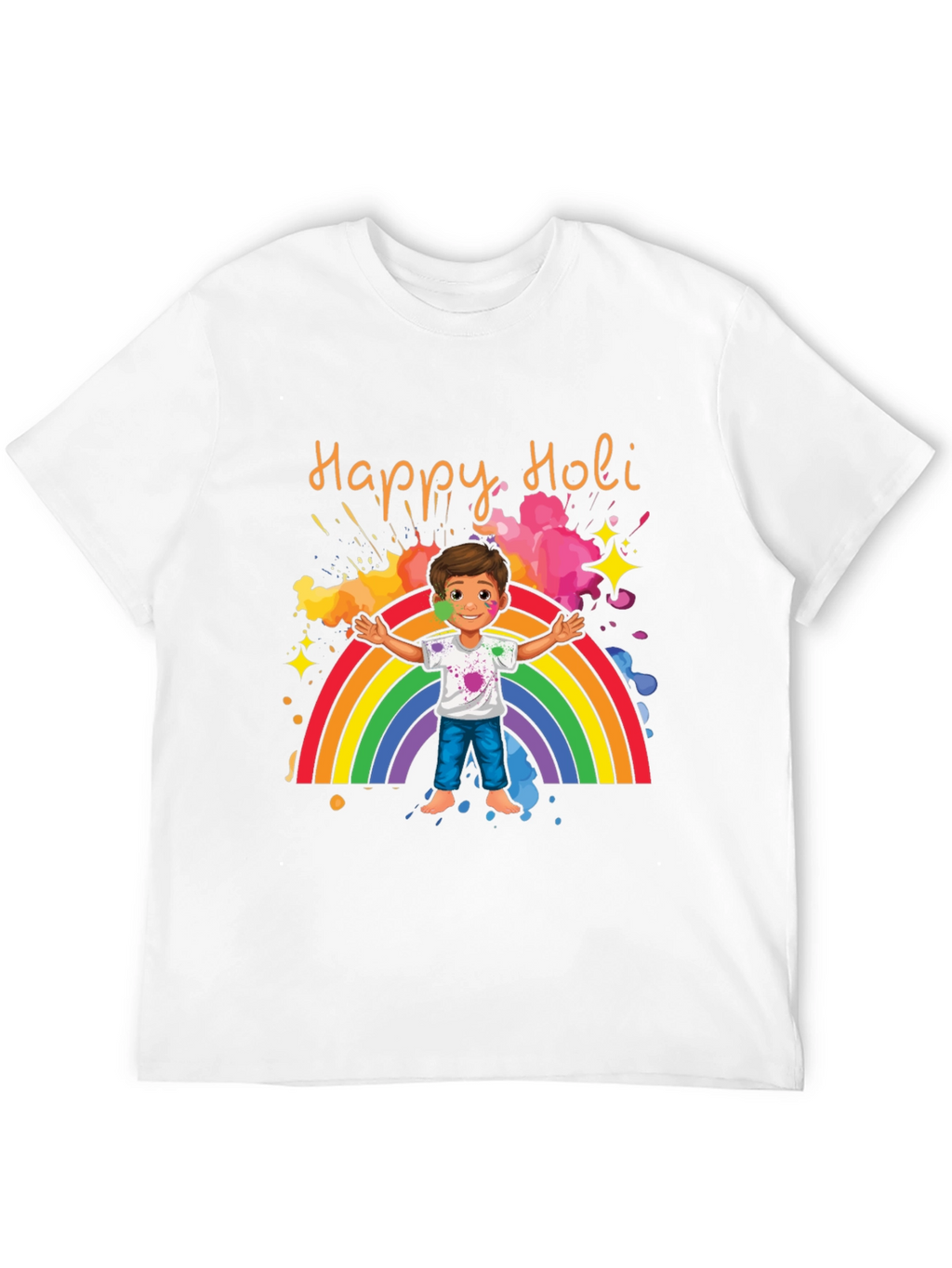 Happy Holi T-Shirt - Rainbow & Celebration