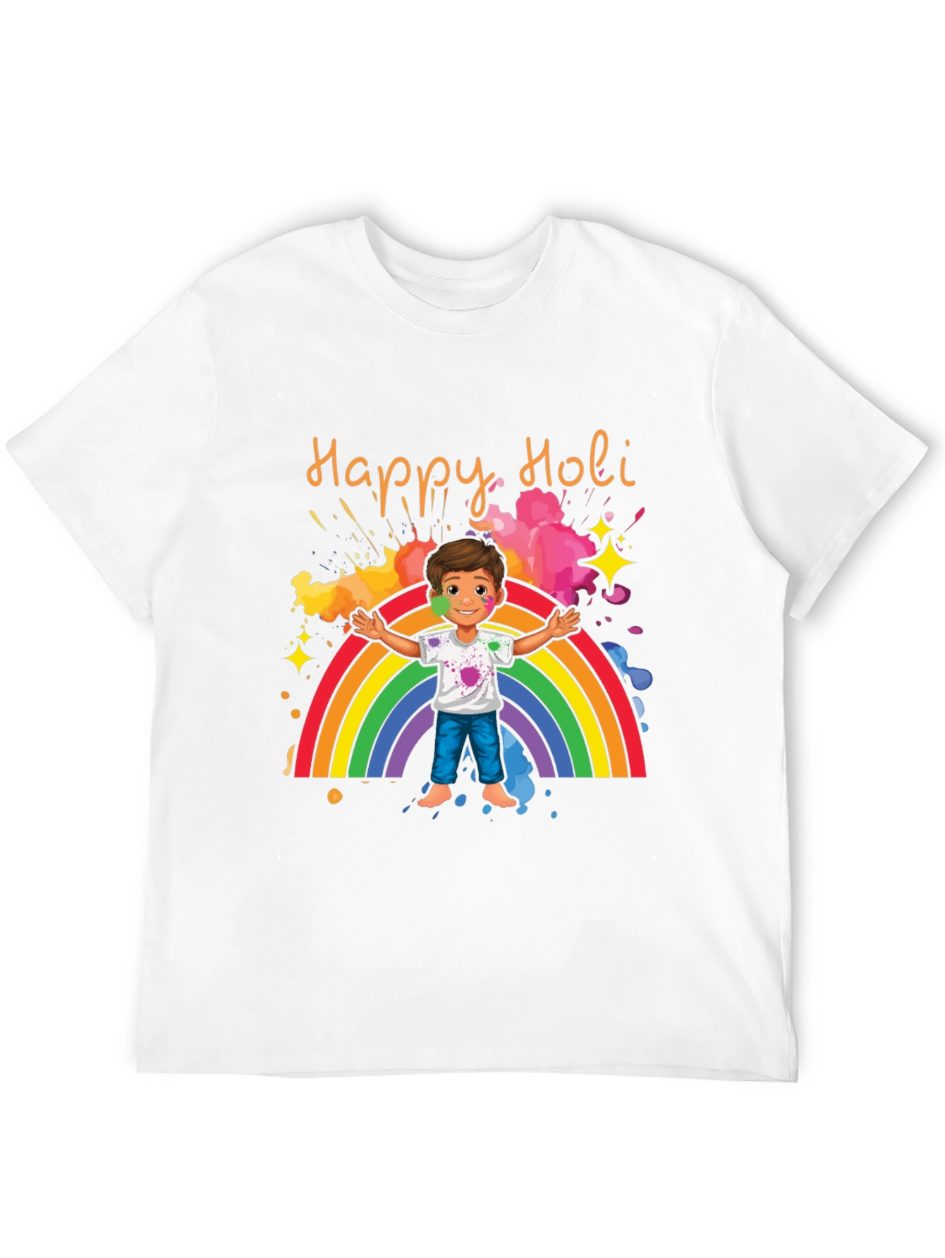 Happy Holi T-Shirt - Rainbow & Celebration