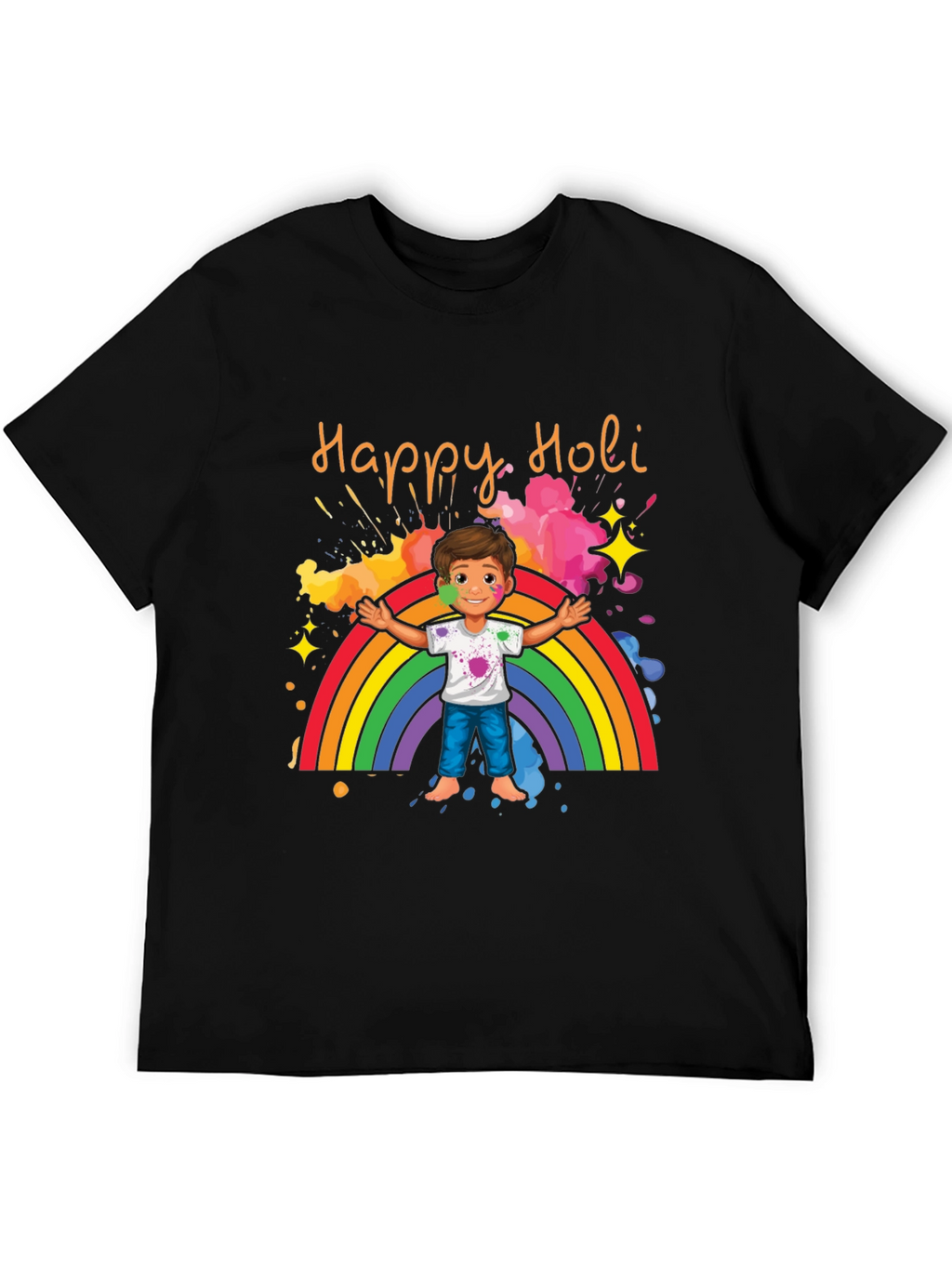 Happy Holi T-Shirt - Rainbow & Celebration