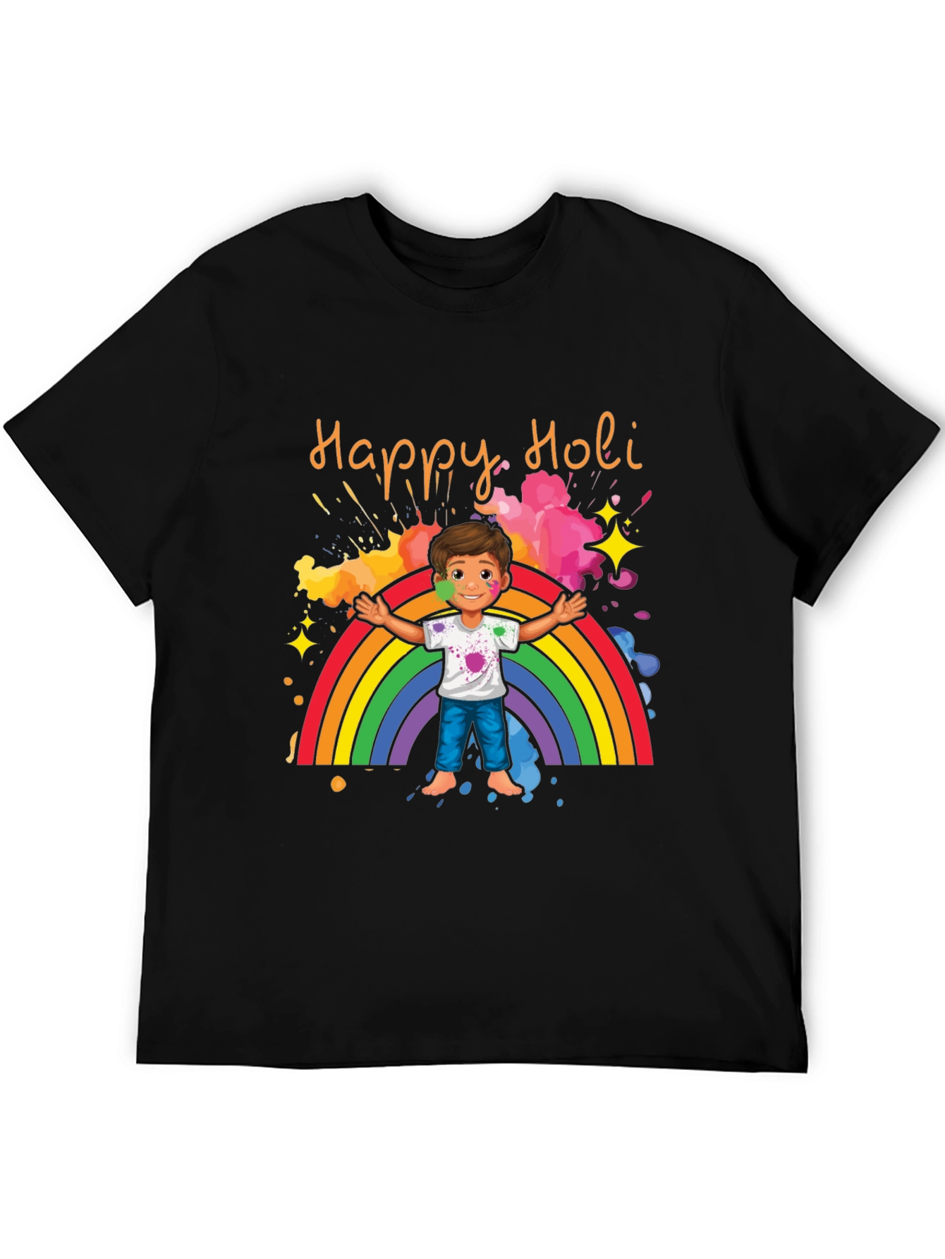 Happy Holi T-Shirt - Rainbow & Celebration