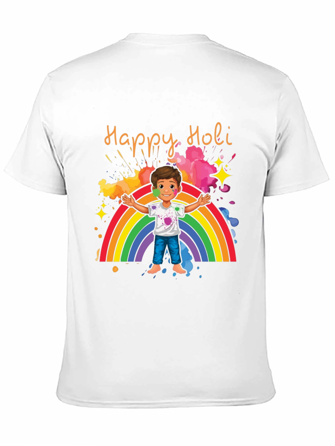 Happy Holi T-Shirt - Rainbow & Celebration
