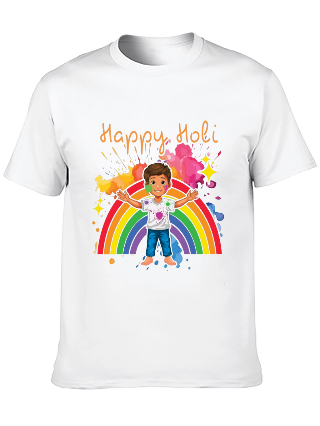 Happy Holi T-Shirt - Rainbow & Celebration