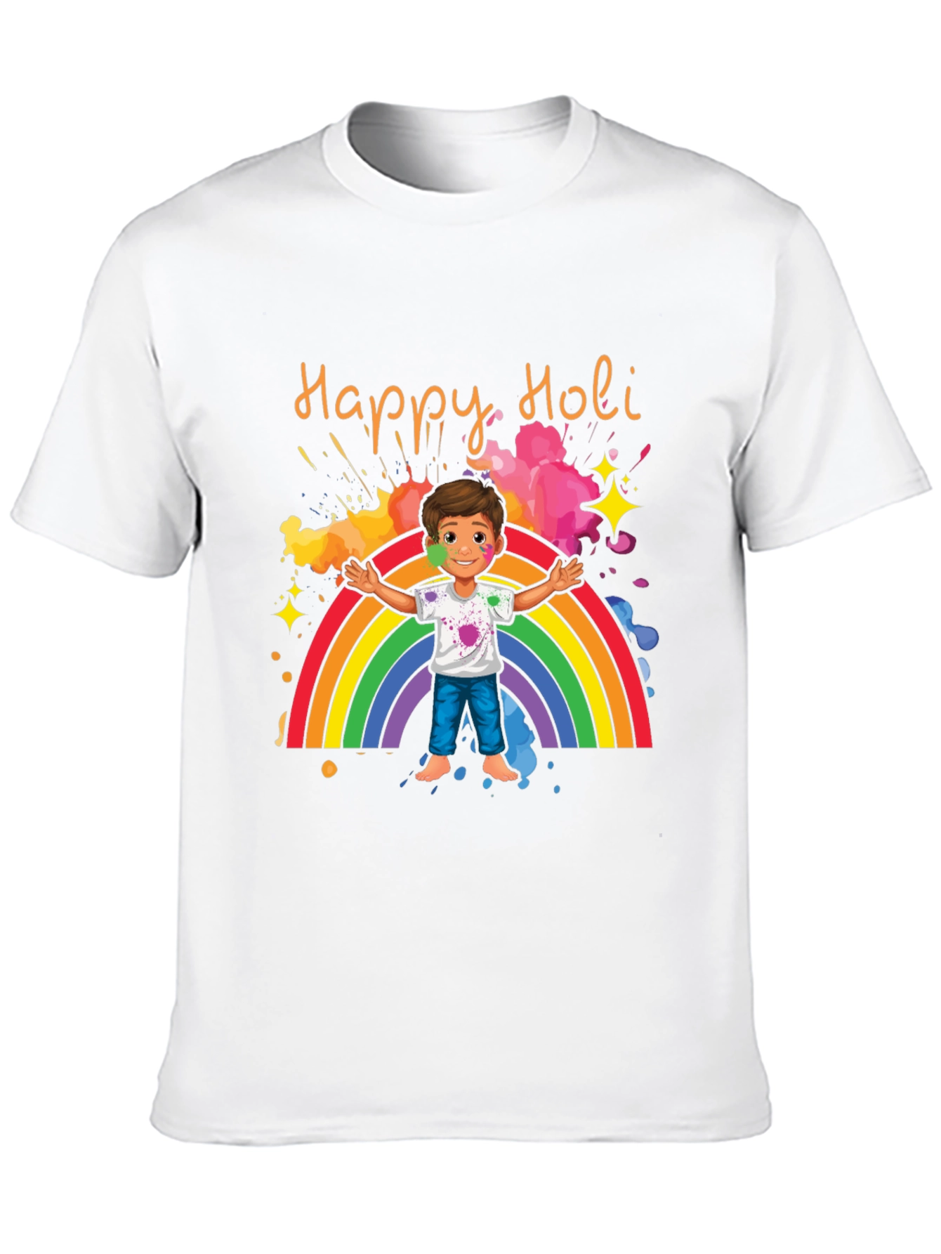 Happy Holi T-Shirt - Rainbow & Celebration