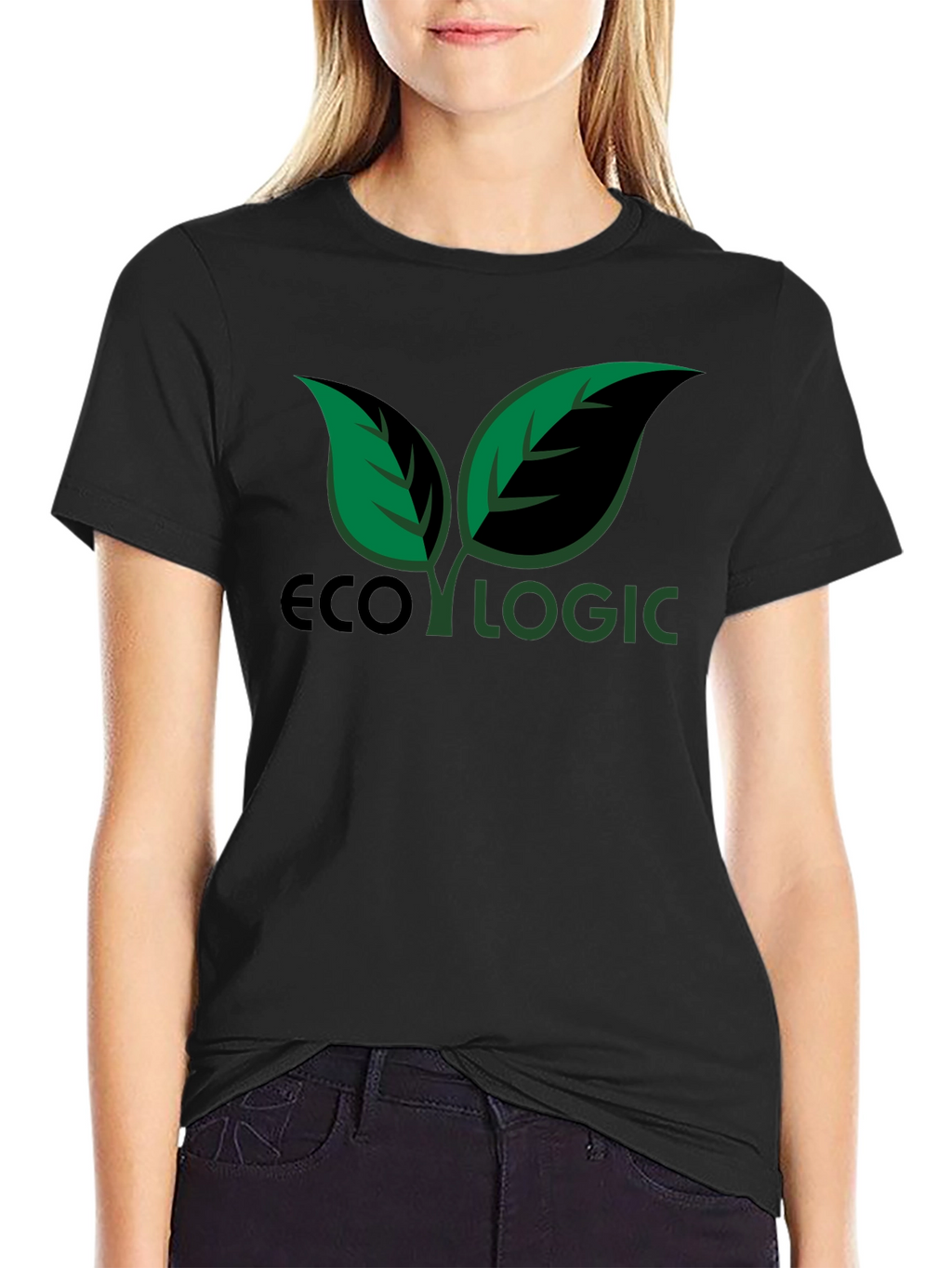 Eco Logic Graphic T-Shirt - Green Leaves Design