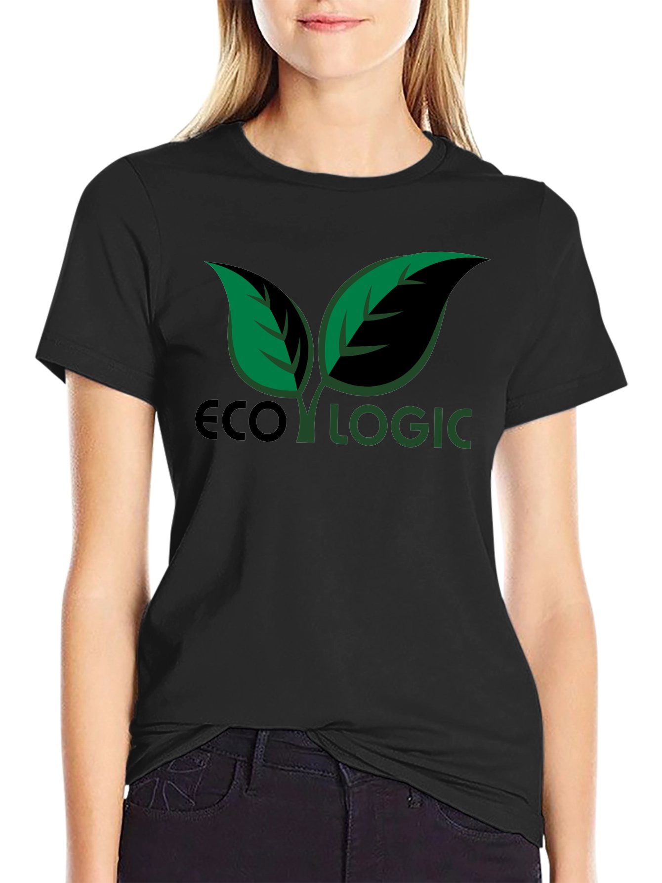 Eco Logic Graphic T-Shirt - Green Leaves Design