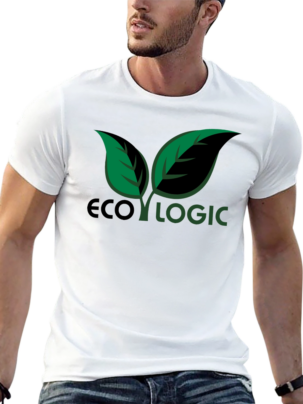 Eco Logic Graphic T-Shirt - Green Leaves Design