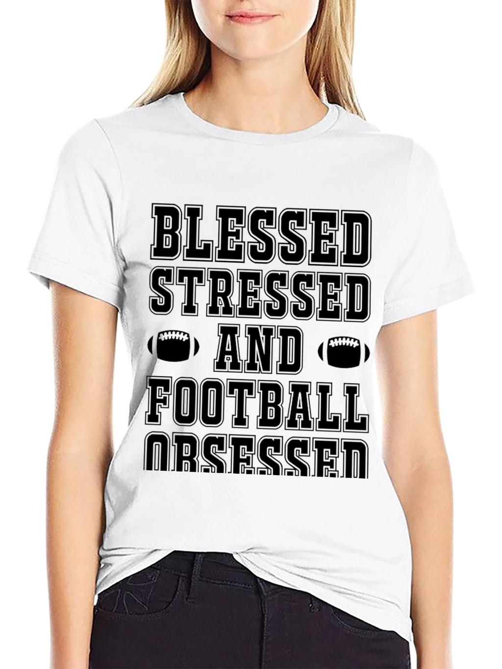 Blessed Stressed Football Obsessed Graphic Tee