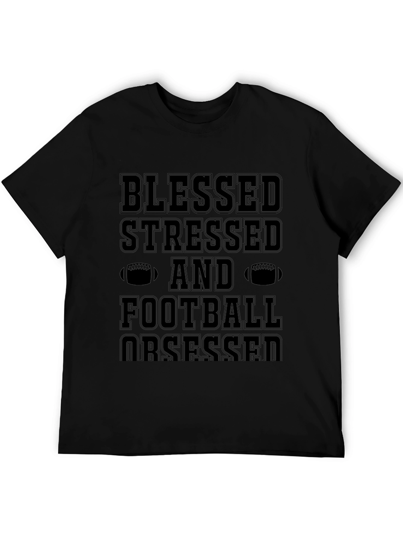 Blessed Stressed Football Obsessed Graphic Tee