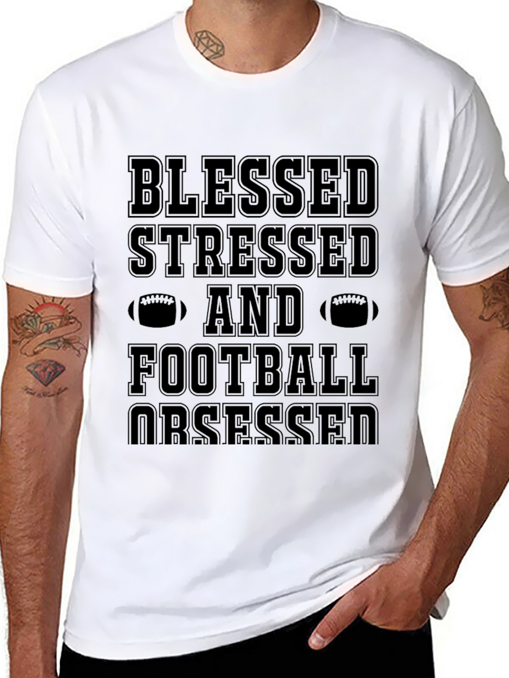 Blessed Stressed Football Obsessed Graphic Tee