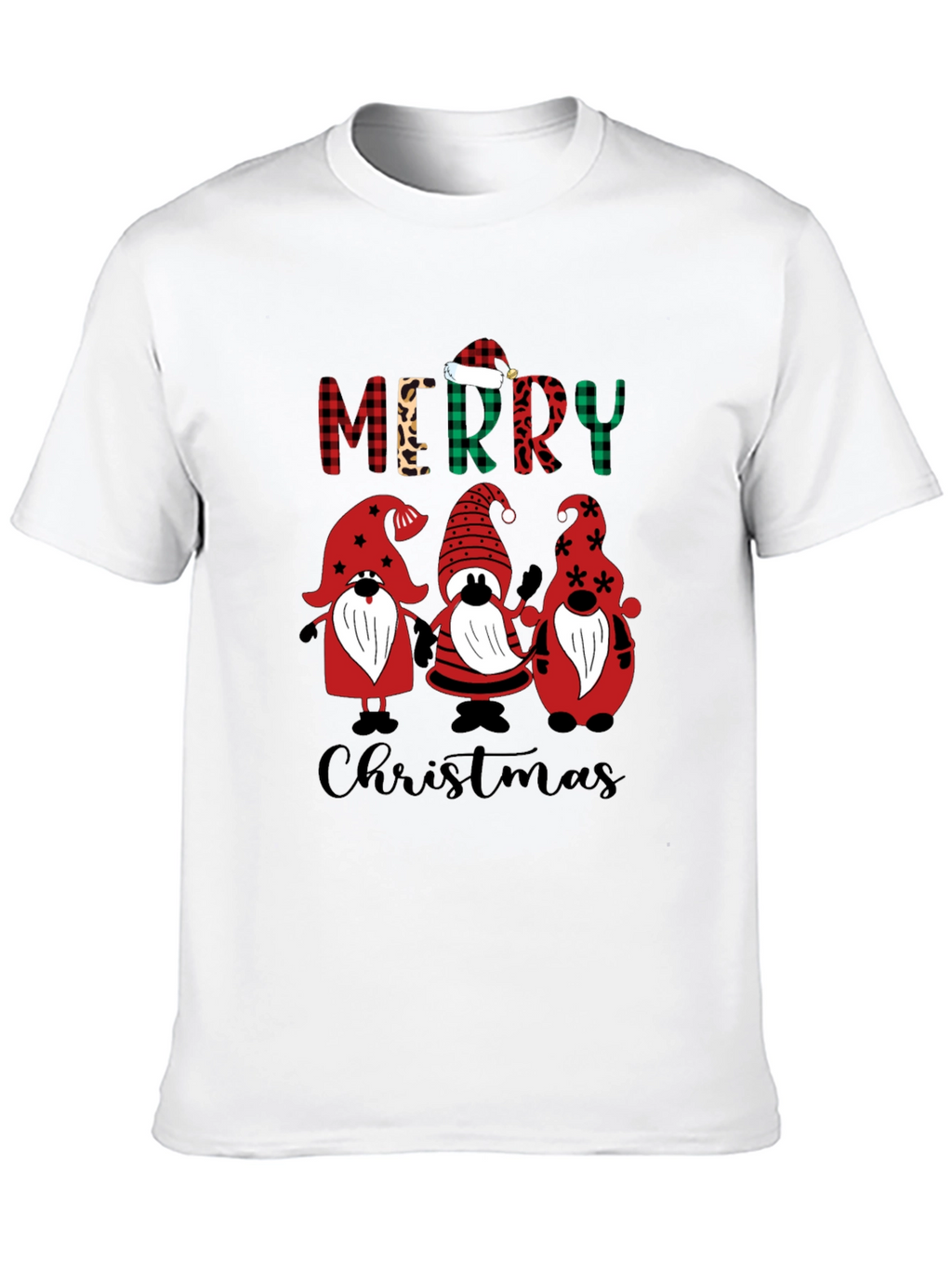 Festive Gnome Merry Christmas Graphic Tee
