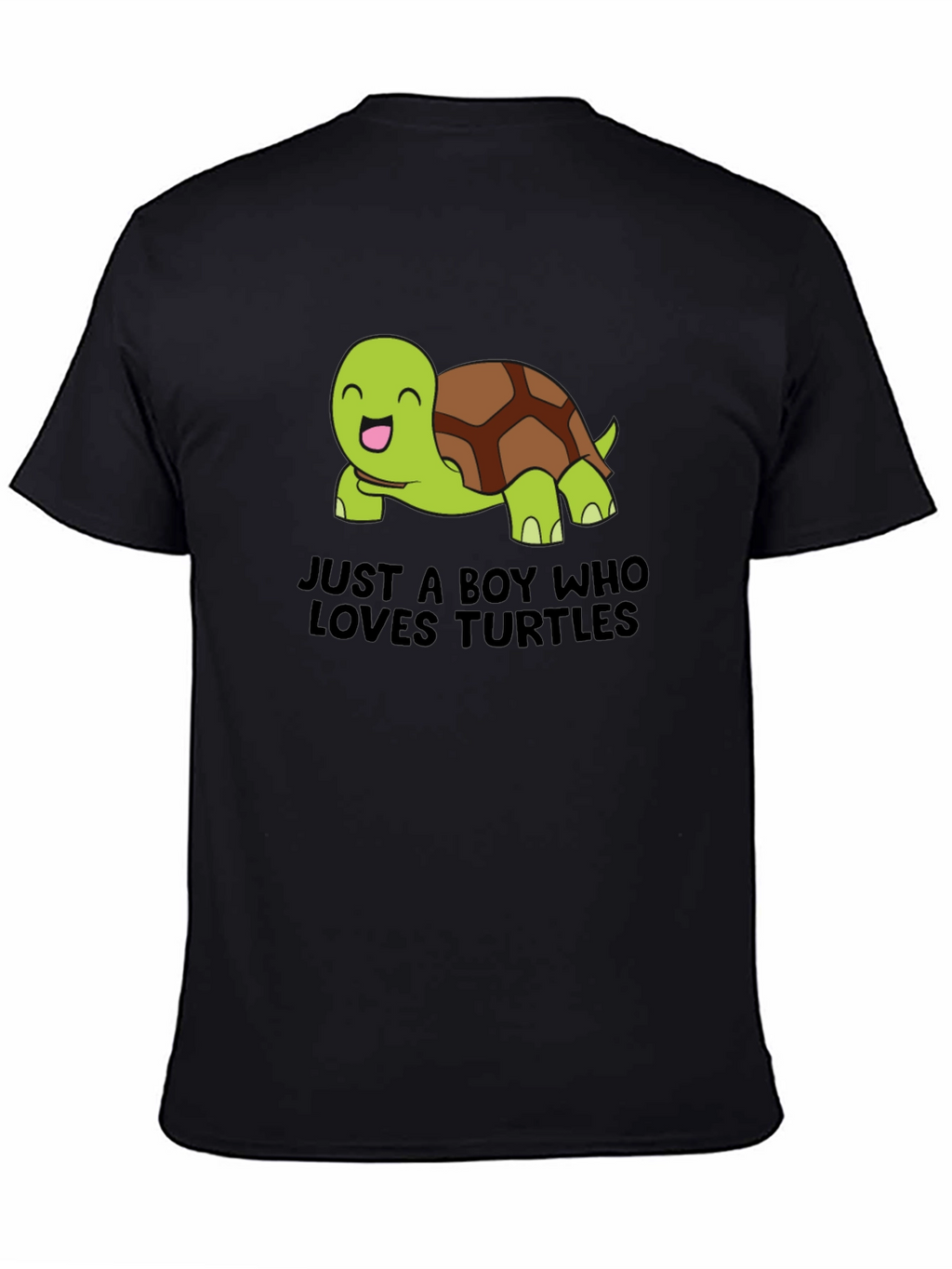 Boys Loves Turtles Graphic Tee - Black